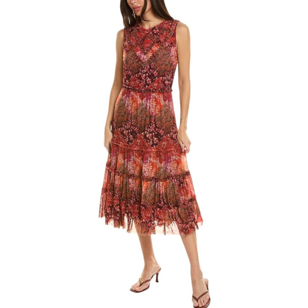 JOHNNY WAS Josephina Mesh Sleeveless Midi Tank Dress Ladies Size Medium - Picture 3 of 7